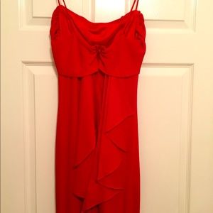 Red formal evening gown.